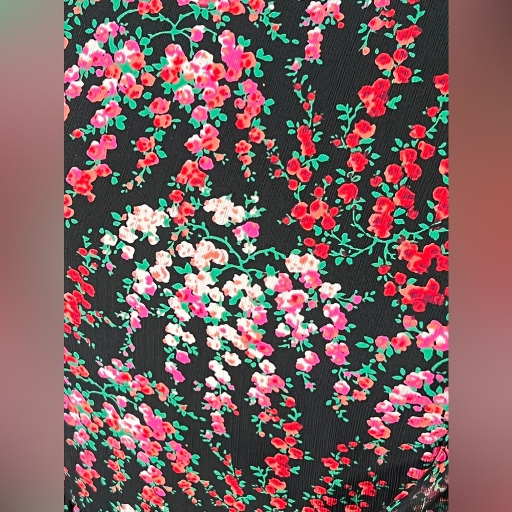 NWT NEW J Crew Sleeveless floral ruffle tiered maxi dress black - Picture 3 of 7